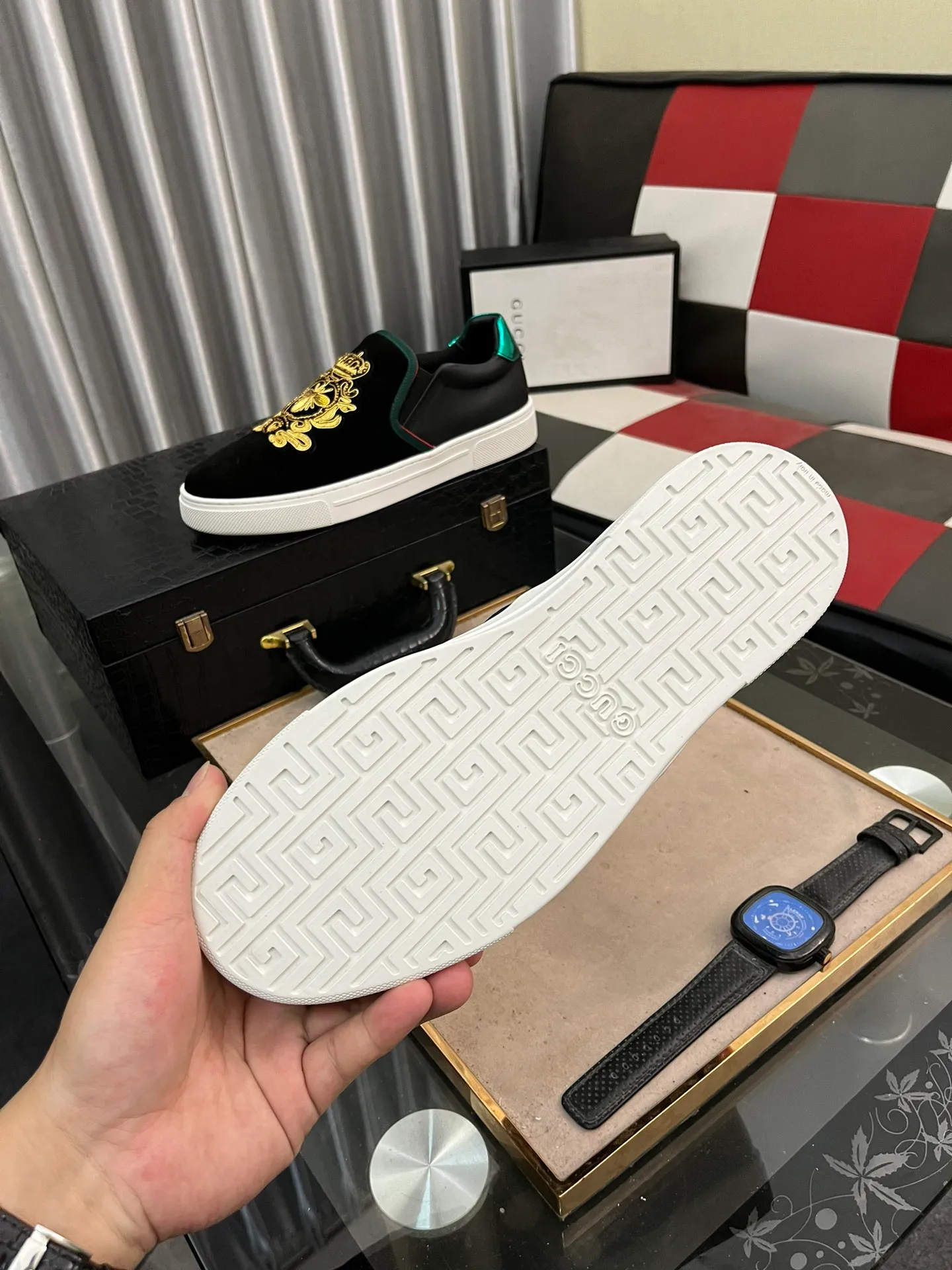 Men's Men's Shoes💰360⌚️⌚️《GUCCI》The latest hot-selling casual shoes, top brand [seduce] luxury~purchase, top~quality. Products sold at the counter [Qiang] The original fabric adopts 3D embroidery technology ➕ Comfortable sheepskin lining, available in 38-443️⃣ styles